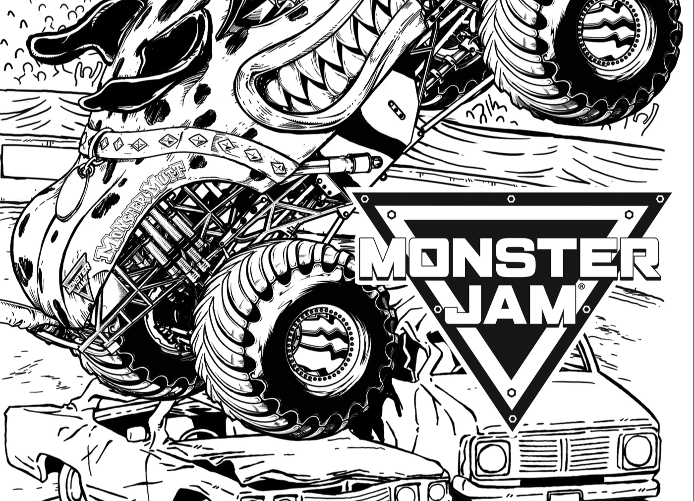 Monster Mutt – Monster Jam Colouring Sheet